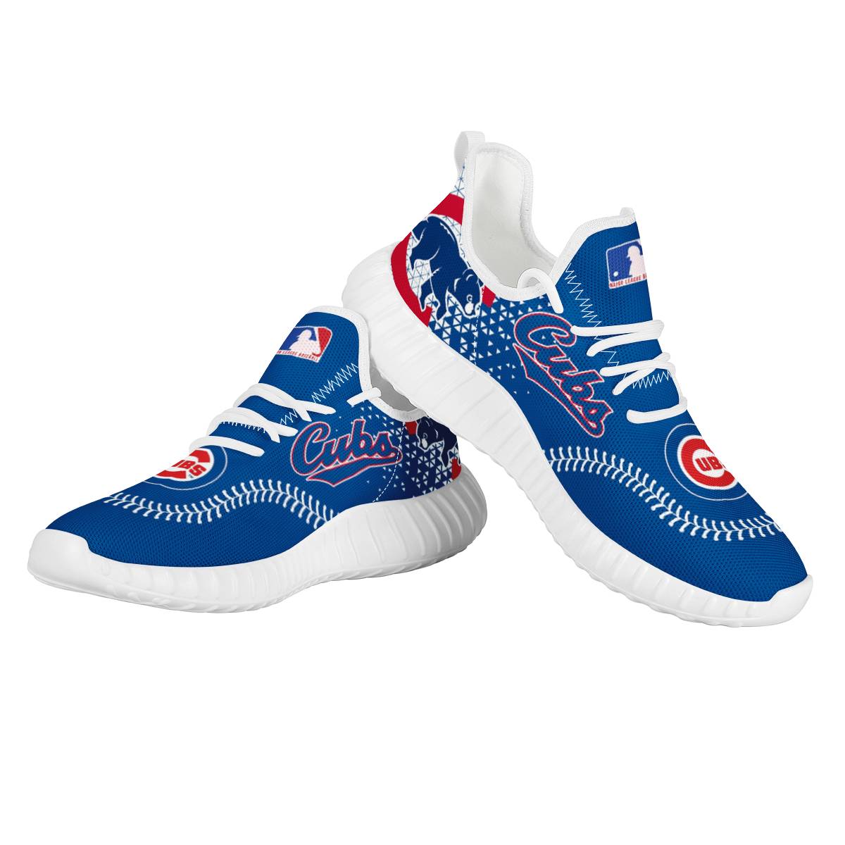 Women's Chicago Cubs Mesh Knit Sneakers/Shoes 007